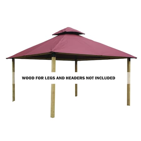 Acacia 14 sq. ft. Gazebo Roof Framing & Mounting Kit with Maroon Sundura Canopy AGK14-SD MAROON